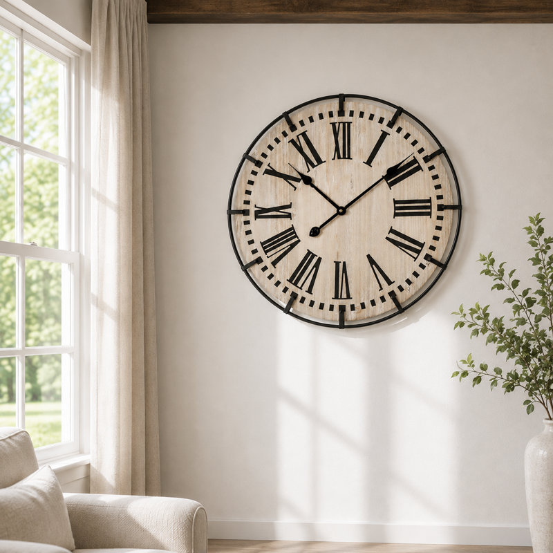 Rustic Farmhouse Wall Clock 24 Inch