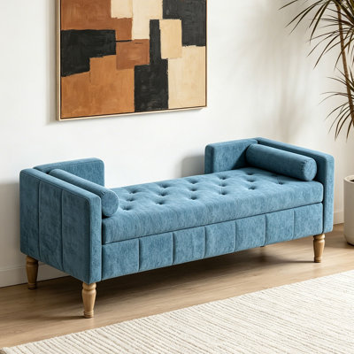 Banc de rangement à l'extrémité du lit 64,5 po avec espace de rangement caché