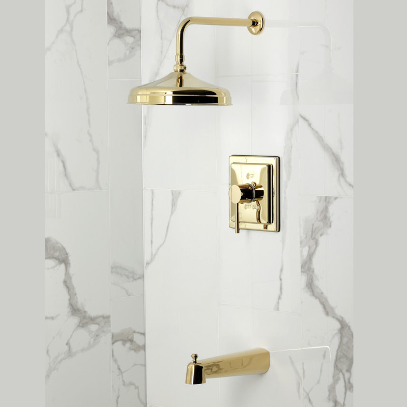 Kingston Brass Single-Handle Pressure Balanced Tub And Shower Faucet, Polished Brass