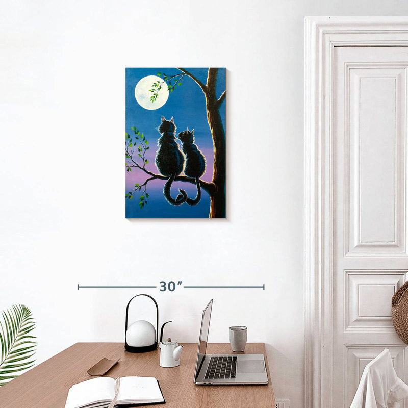 Hardie Moonlit Cat Couple, 24" H x 16" W