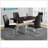 Dining Table, 60" Rectangular, Kitchen, Dining Room, Brown Laminate, Chrome Metal, Contemporary, Modern
