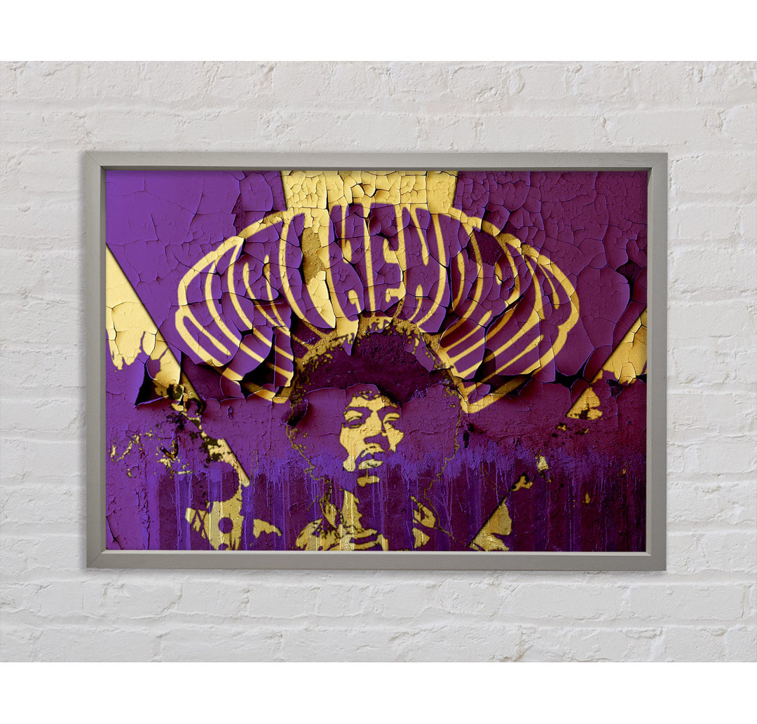 Jimi Hendrix Purple Haze - Einzelner Bilderrahmen Kunstdrucke auf Leinwand