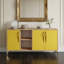 Console média Brighton 71 po avec finition bicolore et tablettes ouvertes