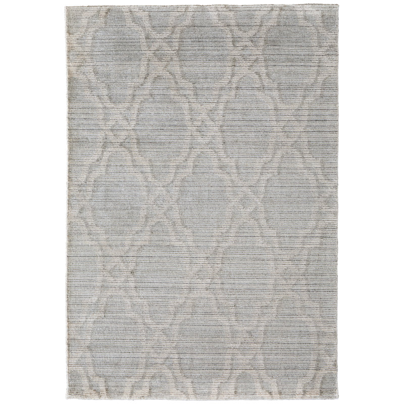 Tapis bleu à motif de treillis et de treillis Finley II, Rectangle 4 pi x 6 pi