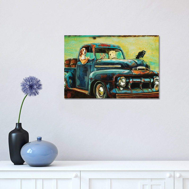«Beer Run» par Barton DeGraaf - reproduction d'art, H 12 po x l 18 po x 1,5 po, Toile tendue, Pas de tapis