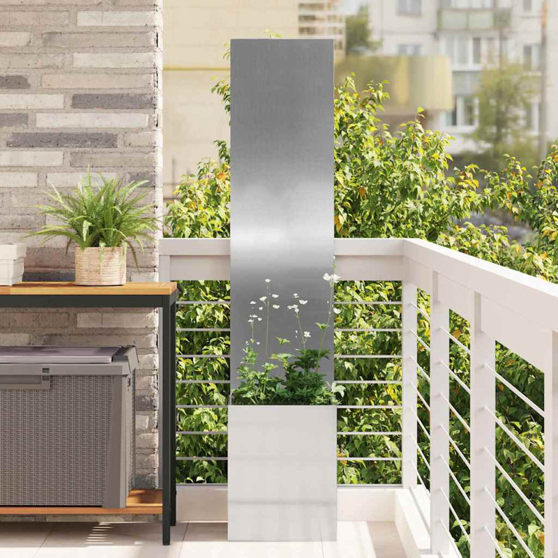 Planter Box, Silver, 140cm H x 32cm W x 32cm D