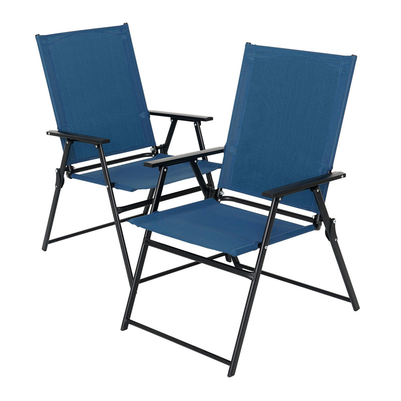 Ensemble de chaises pliantes Raidan, Bleu marine / Noir