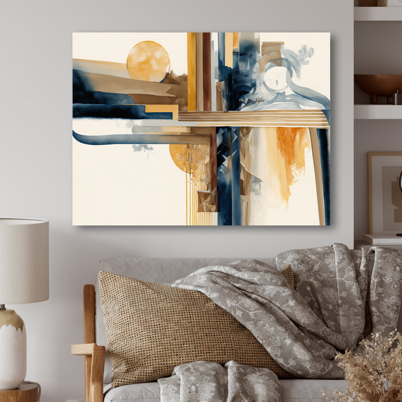 Modern Watercolor Abstract III - Abstract Spirals Printed Metal Wall Art, 12" H x 20" W