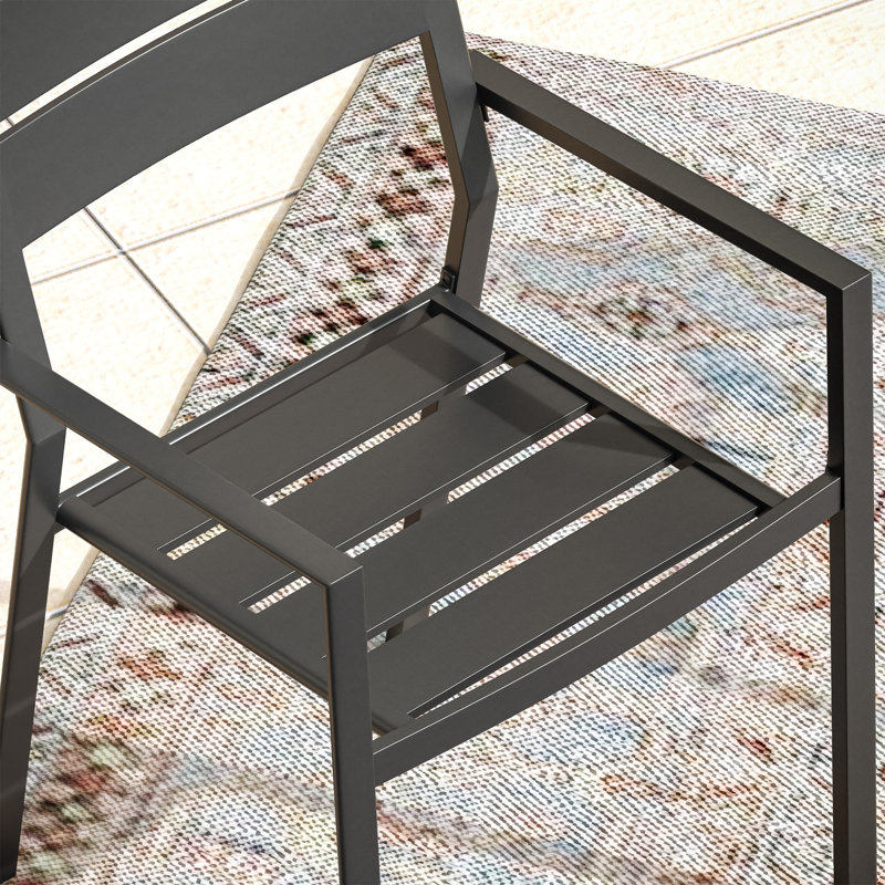 60" Round Patio Dining Set with Metal Dining Table and 8 Armrest Dining Chairs, Brush Wood Gray/Black/Black