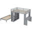 Grand lit superposé au-dessus d'un lit simple en bois-425300026