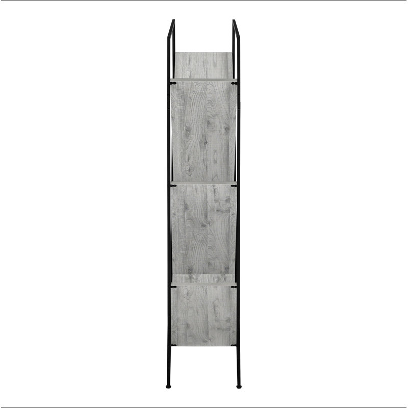 Bibliothèque, bibliothèque, étagère, 3 niveaux, H 60 po, bureau, chambre à coucher, Gris