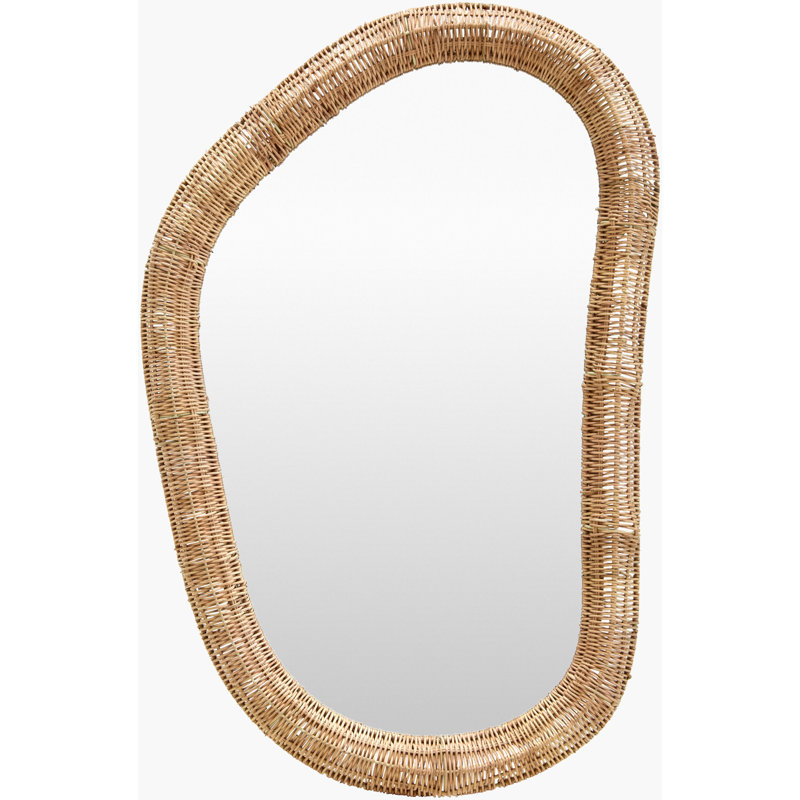 Miroir Shuwen, H 24,4 po x l 37 po, Osier/Rotin
