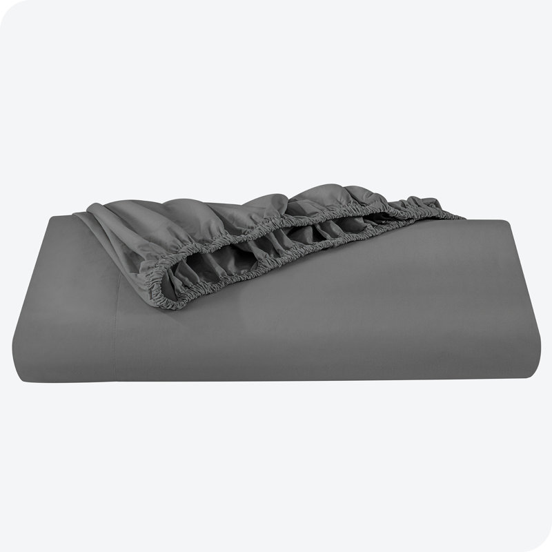 Luxurious King-Sized Gray Organic Cotton Percale Sheet Set