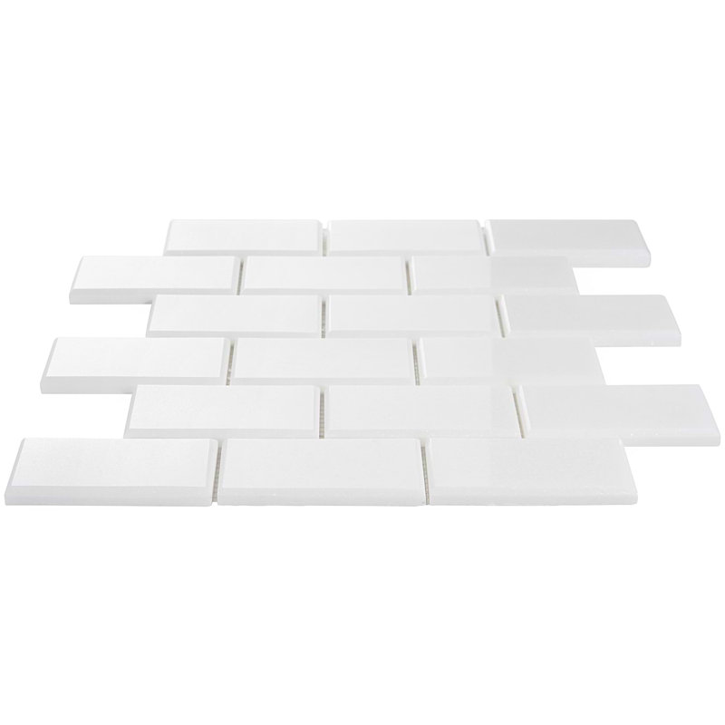Thassos 2x4 Beveled Polished Marble Subway Tile