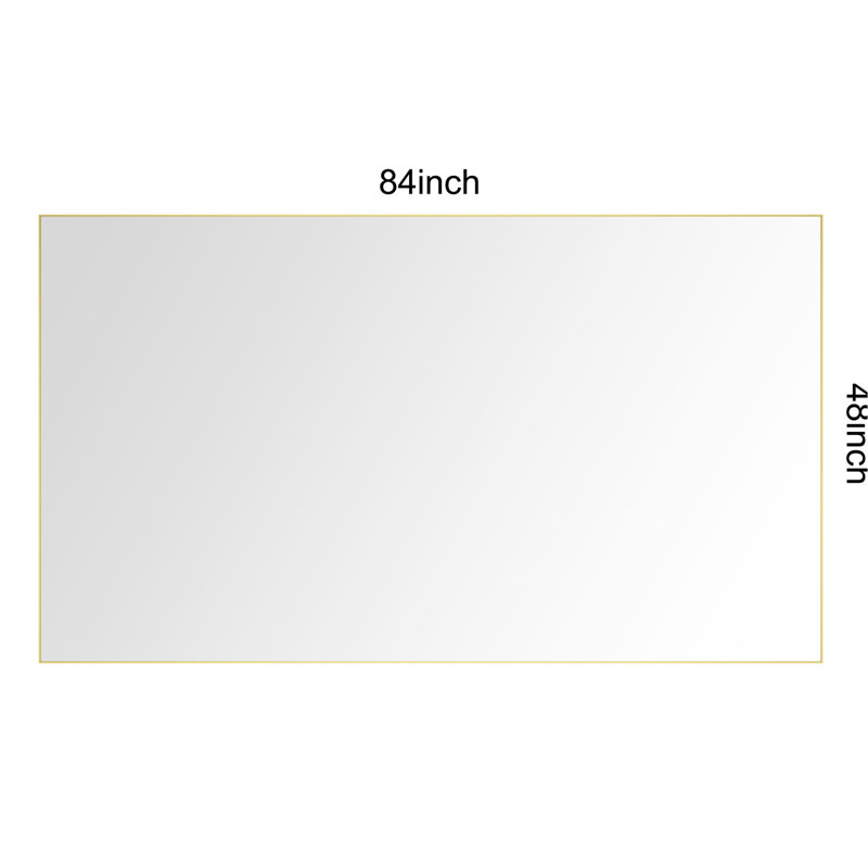 84 po Miroir de salle de bain avec cadre en aluminium X 48, Or brossé