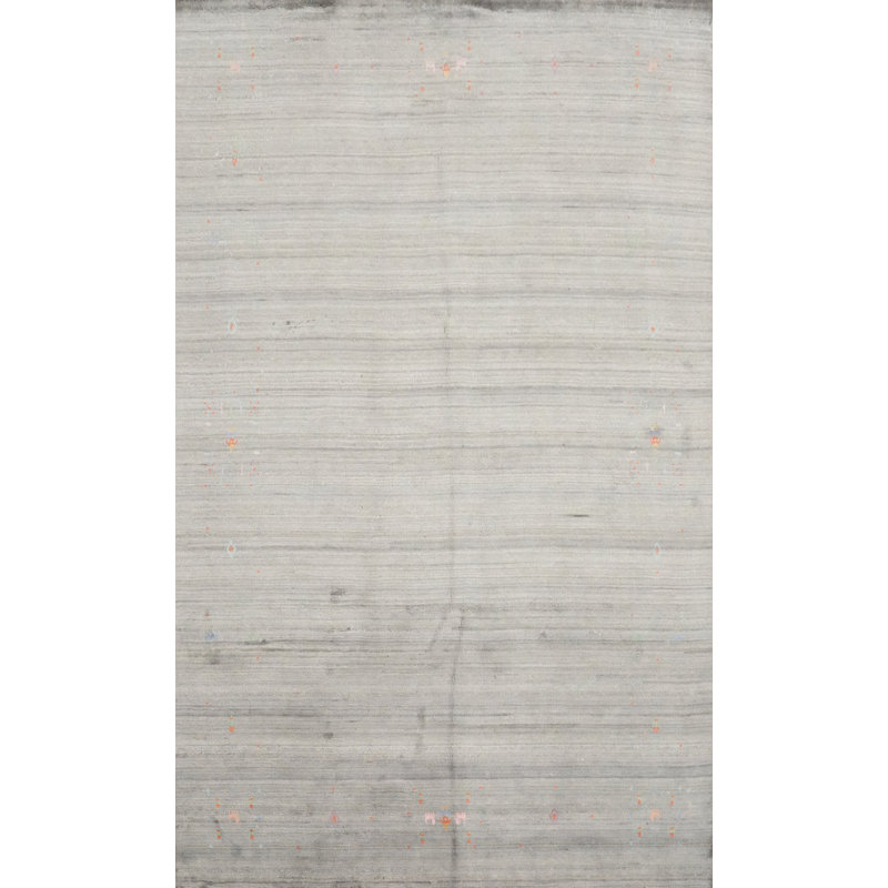 Tapis chic et minimaliste de style Gabbeh 6 x 9 avec détails élégants