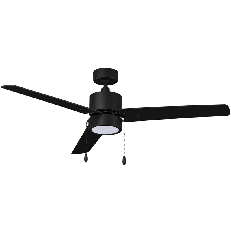 Ventilateur de plafond d'intérieur 3 pales Kammerer, Noir mat, Noir mat, 219
