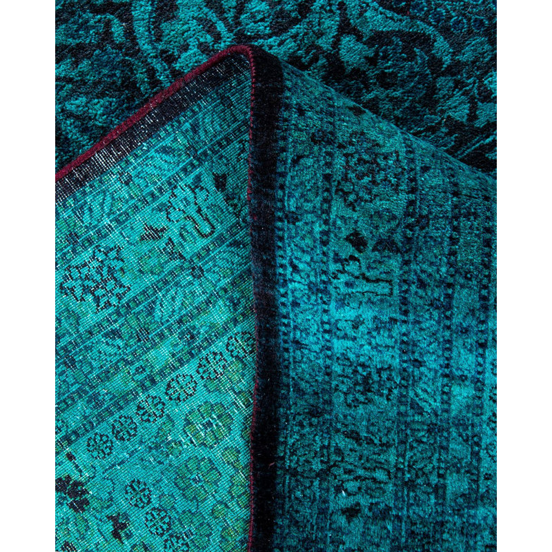 Tapis bleu croisé 9 pi 1 po x 11 pi 10 po Crooke One-of-a-Kind