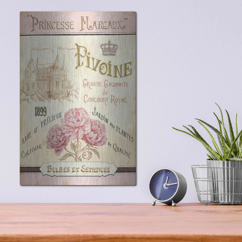 «French Seed Packet III» par Daphne Brissonet, art mural en métal, H 16 po x l 12 po