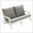 HIPS Loveseat with Cushion, Wood Grain Outdoor Garden Sofa-291748071