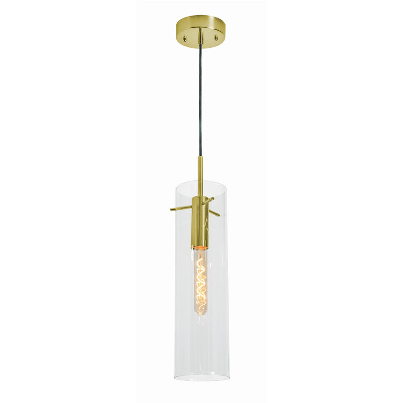 Luminaire suspendu 1 lumière Guglielmo, Laiton clair antique