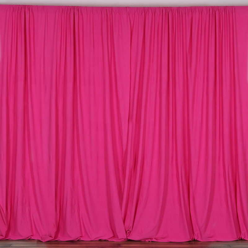 Antion Semi Sheer Curtain Single Panel, 56" x 96", Fuchsia
