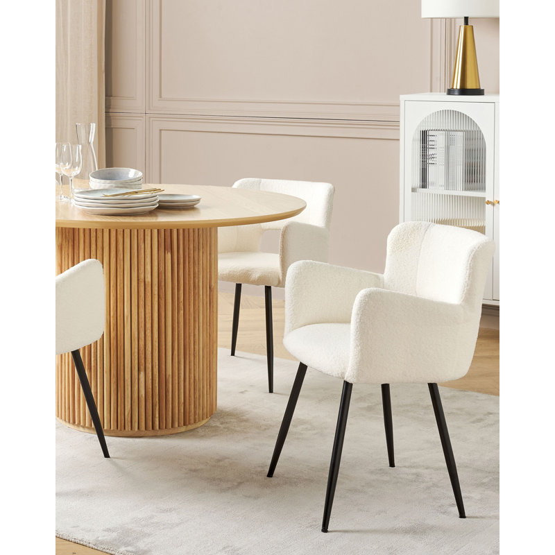 Zolan 43cm H Upholstered Metal Spindle Side Chair, White