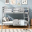 Lit simple superposé au-dessus d'un lit double, gris, avec garde-corps pour lit de chambre sans compromis