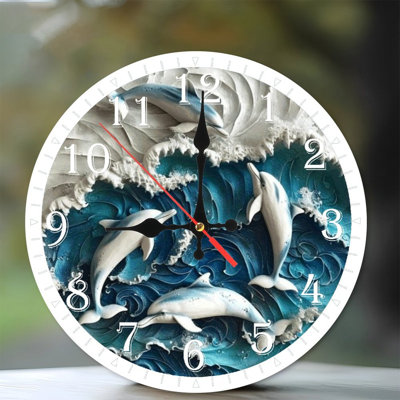 Horloge murale en bois 10 po, mouvement silencieux, à piles (piles AA non incluses), décor artistique, parfait pour les décorations