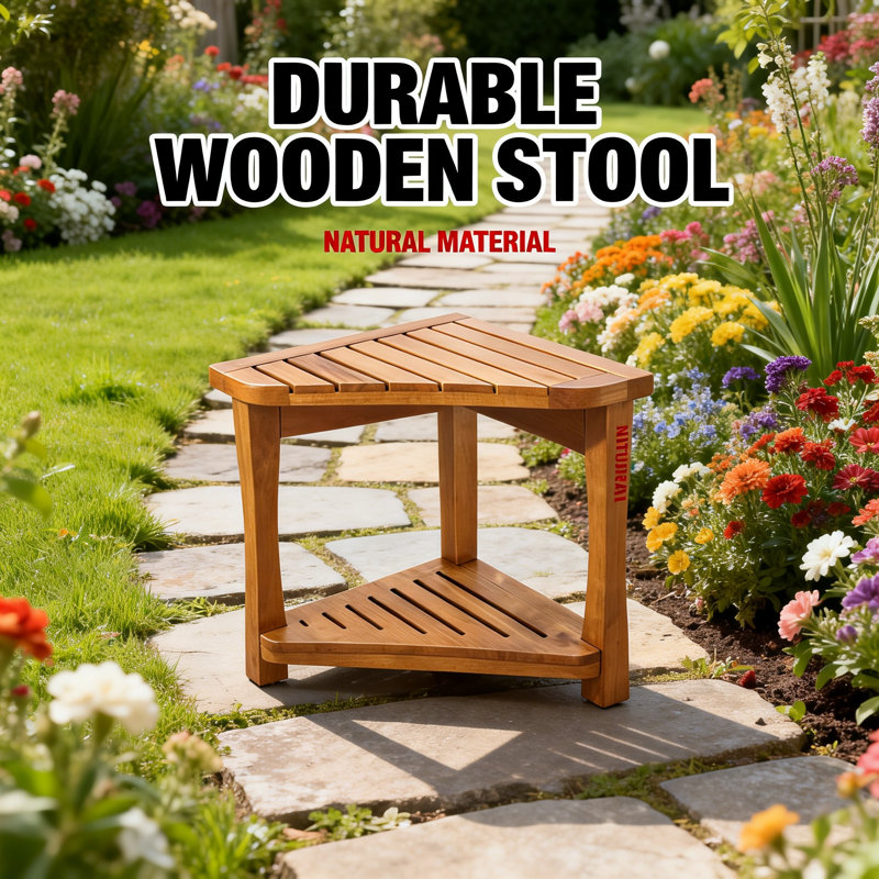 Teak Shower Bench for Inside Shower -Grade A Solid Teak Wood Shower Stool,Non-Slip Spa Chair(Brown)