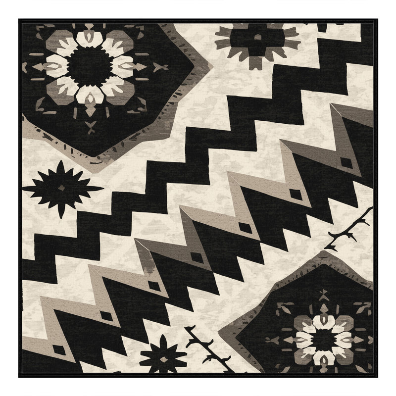Tapis gris bohème lavable à la machine Pauleta, 8 pieds carrés