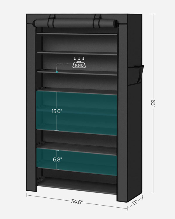 9 Tier Shoe Storage Shelf Shoe Rack, Shoe Organizer with Nonwoven