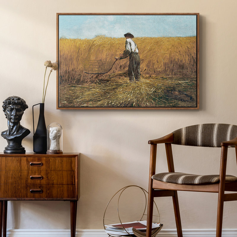 Paysage rétro - DCCLXI, Toile encadrée noyer flottant, H 25 po x l 37 po x P 1,5 po