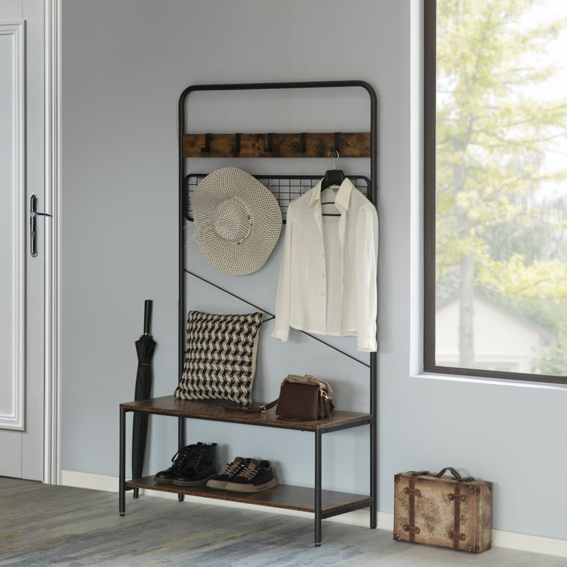 Freestanding 10 - Hook Coat Rack