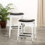 Tabouret de bar 30 po, blanc avec cuir noir, fabriqué pour une utilisation à long terme dans la cuisine et dans les décors-1470064415-1470064414