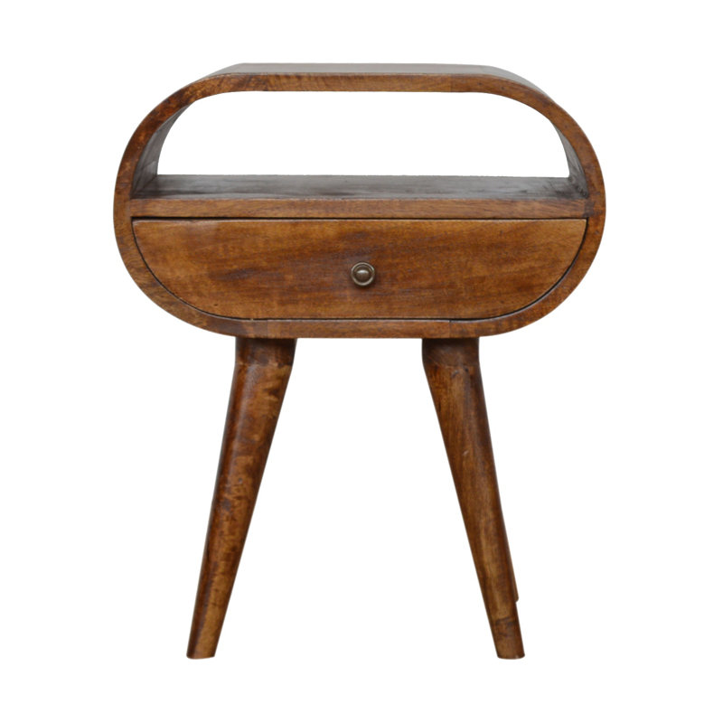 Martha 47cm W Solid Wood Bedside Table, Chestnut