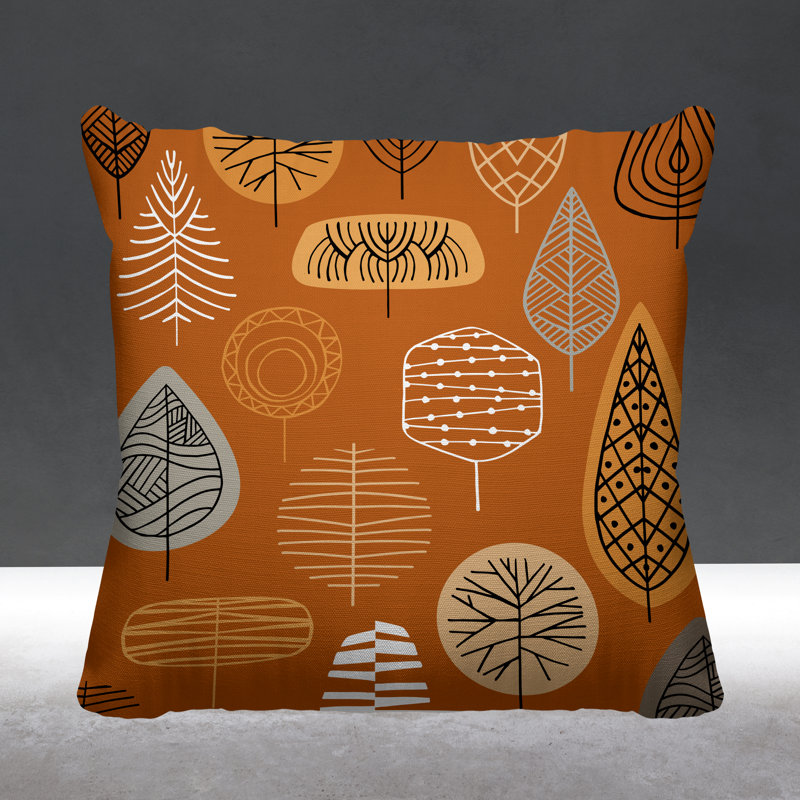 Felicity Outdoor Reversible Throw Pillow, 19W" x 19H", Orange