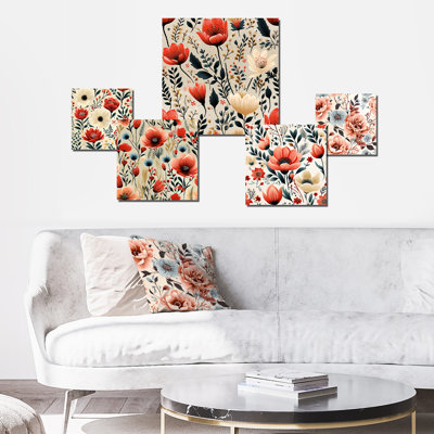 Homan - Floral Wall Art Set Of 5