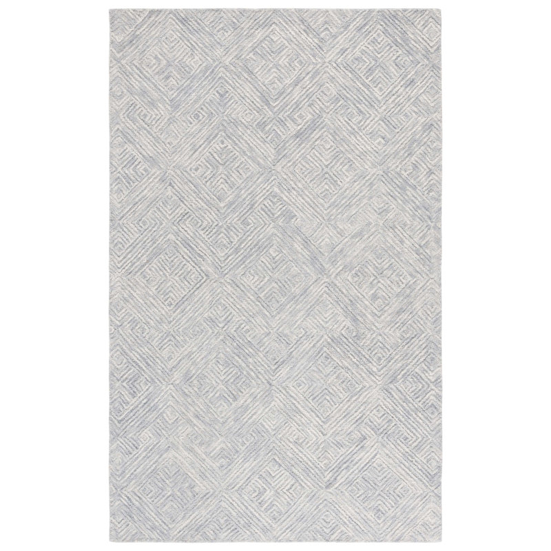 Trace 151 Hand Tufted Wool Pile Geometric Rug, Rectangle 4' x 6'