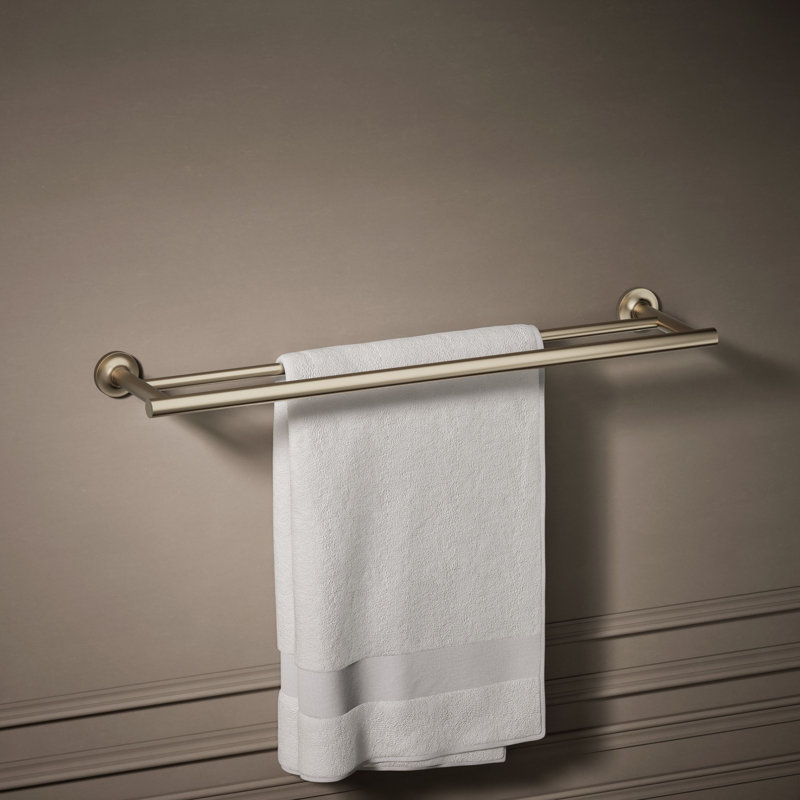 Purist® Double 24" Wall Mounted Towel Bar, Vibrant Brushed Bronze