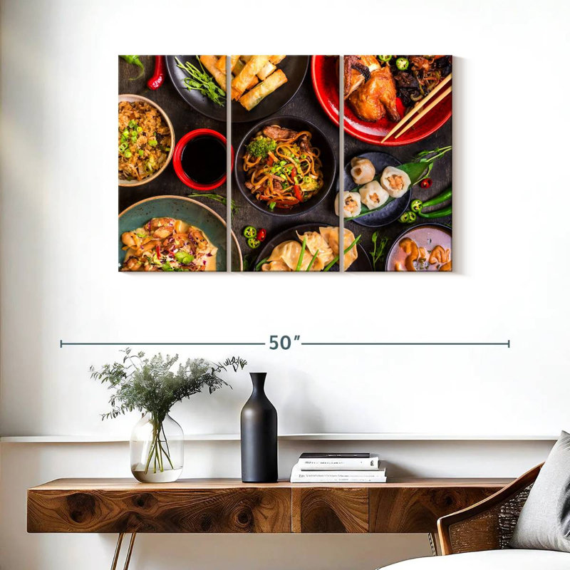 Yarlin Assorted Chinese Dishes, 24" H x 38" W
