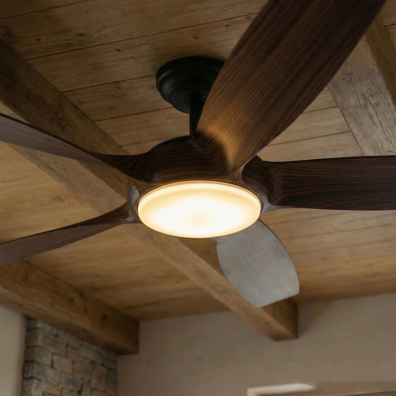 Ventilateur de plafond à intensité variable de 54 po avec lumières et télécommande, moteur à courant continu réversible 3 CCT, ventilateur de plafond à 6 vitesses