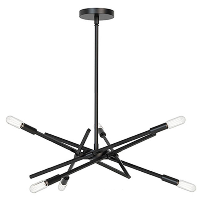 Ellicot 6-Light 26.75” Wide Chandelier, Matte Black