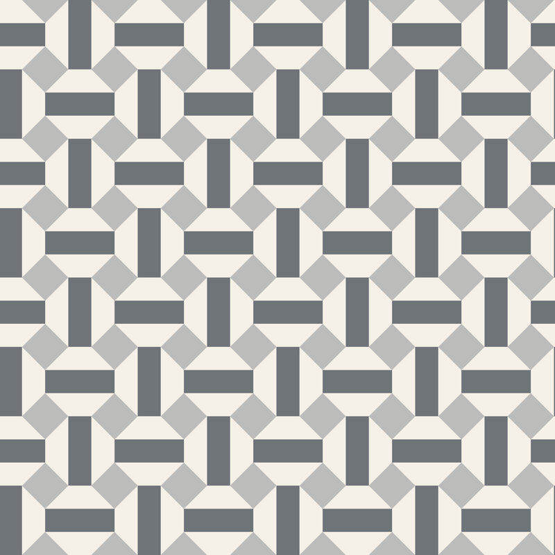 Seville Geometric Wallpaper Roll, Gray/White