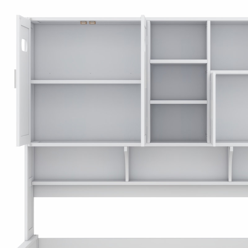 Lit de jour multifonctionnel en bois avec couchette, armoire et tablette de rangement