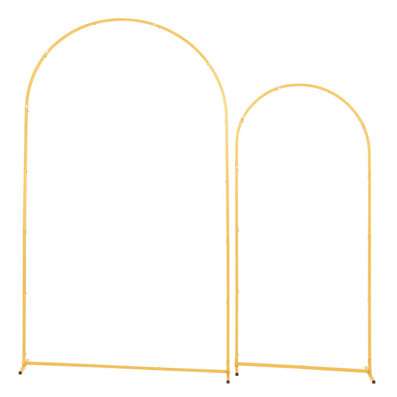 Support en arche, 7,2 pi et 6 pi, structure stable, facile à assembler, support en arche en métal doré pour décoration de mariage, fête d'anniversaire, remise des diplômes, célébration et cérémonie