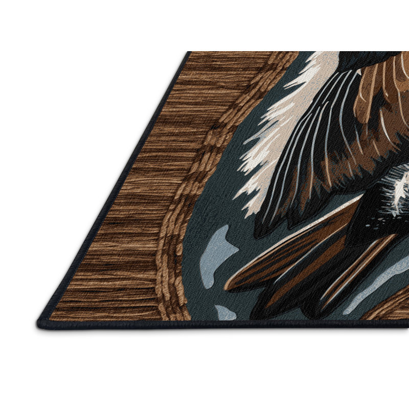 Washable African Darter Wildlife Area Rug, Square 4'