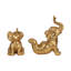 Figurine résine polyrésine assise éléphant avec surface métallique décorative Boho chic fantaisiste artistique exotique ludique complexe sculpté texturé tendance éclectique contemporain