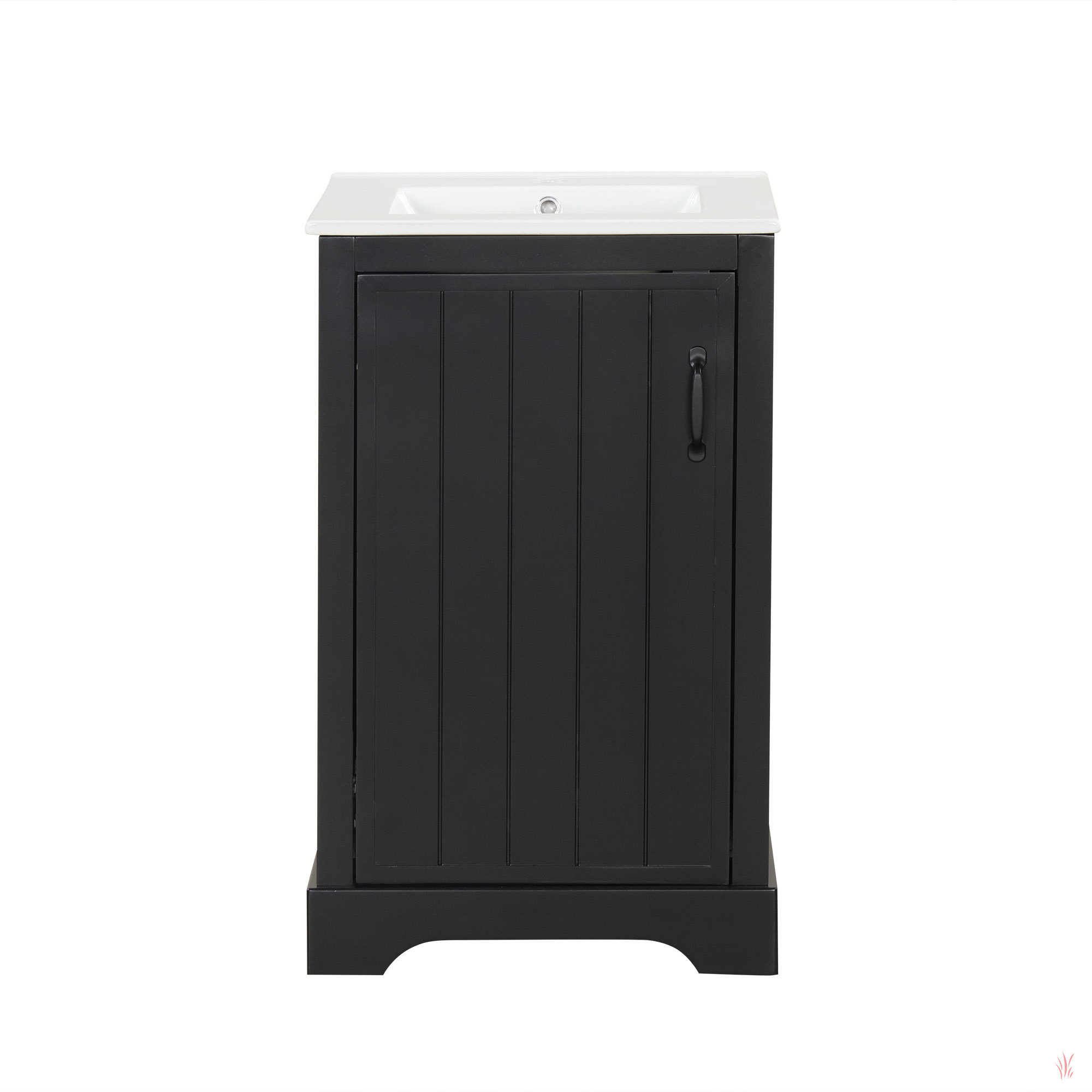 20" Bathroom Vanity With Sink, Bathroom Cabinet With Soft Closing Door Storage Rack And A Drawer Black