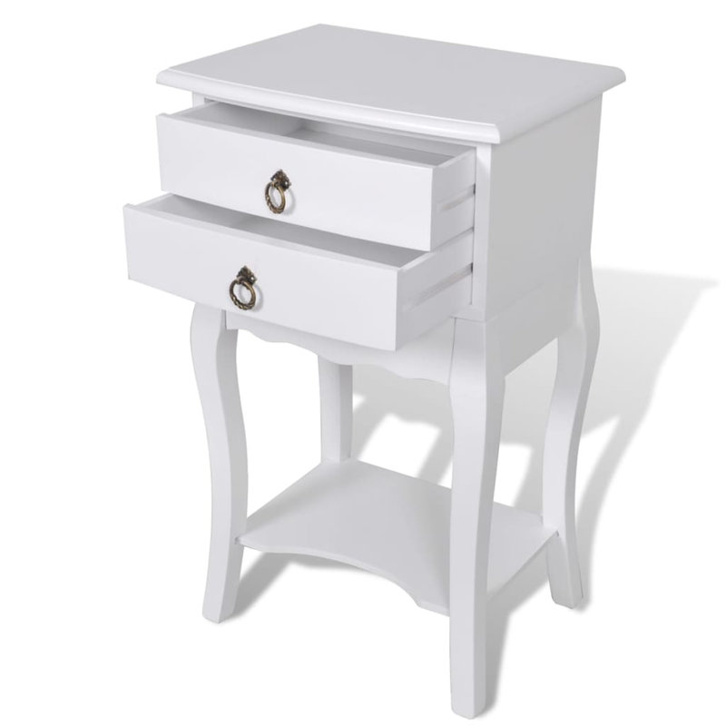 Sinead 30cm W Solid + Manufactured Wood Bedside Table, White